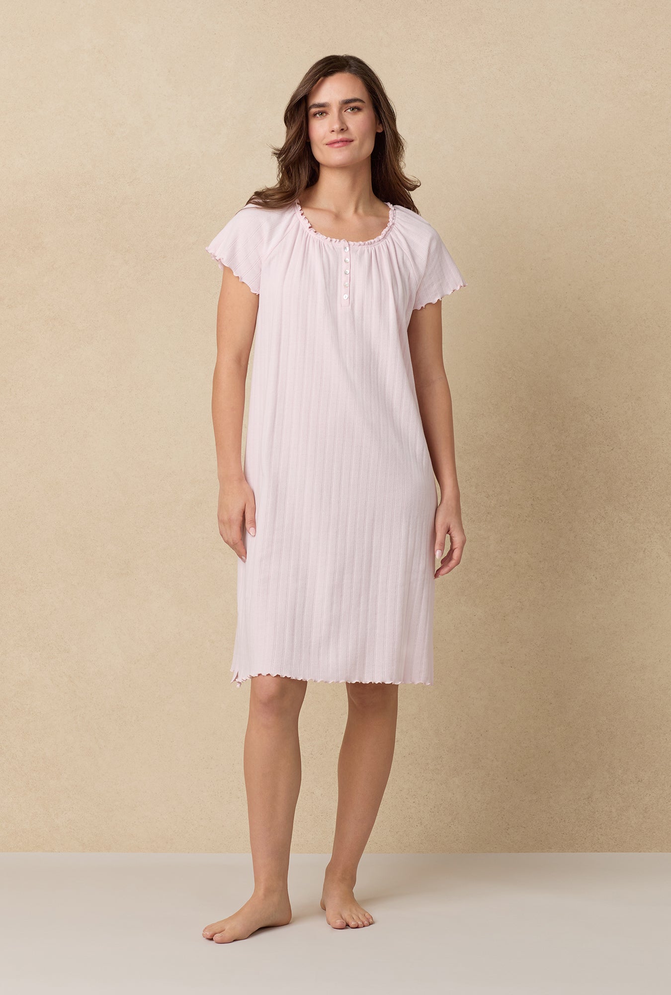 Sweet Rose Cotton Pointelle Waltz Nightgown
