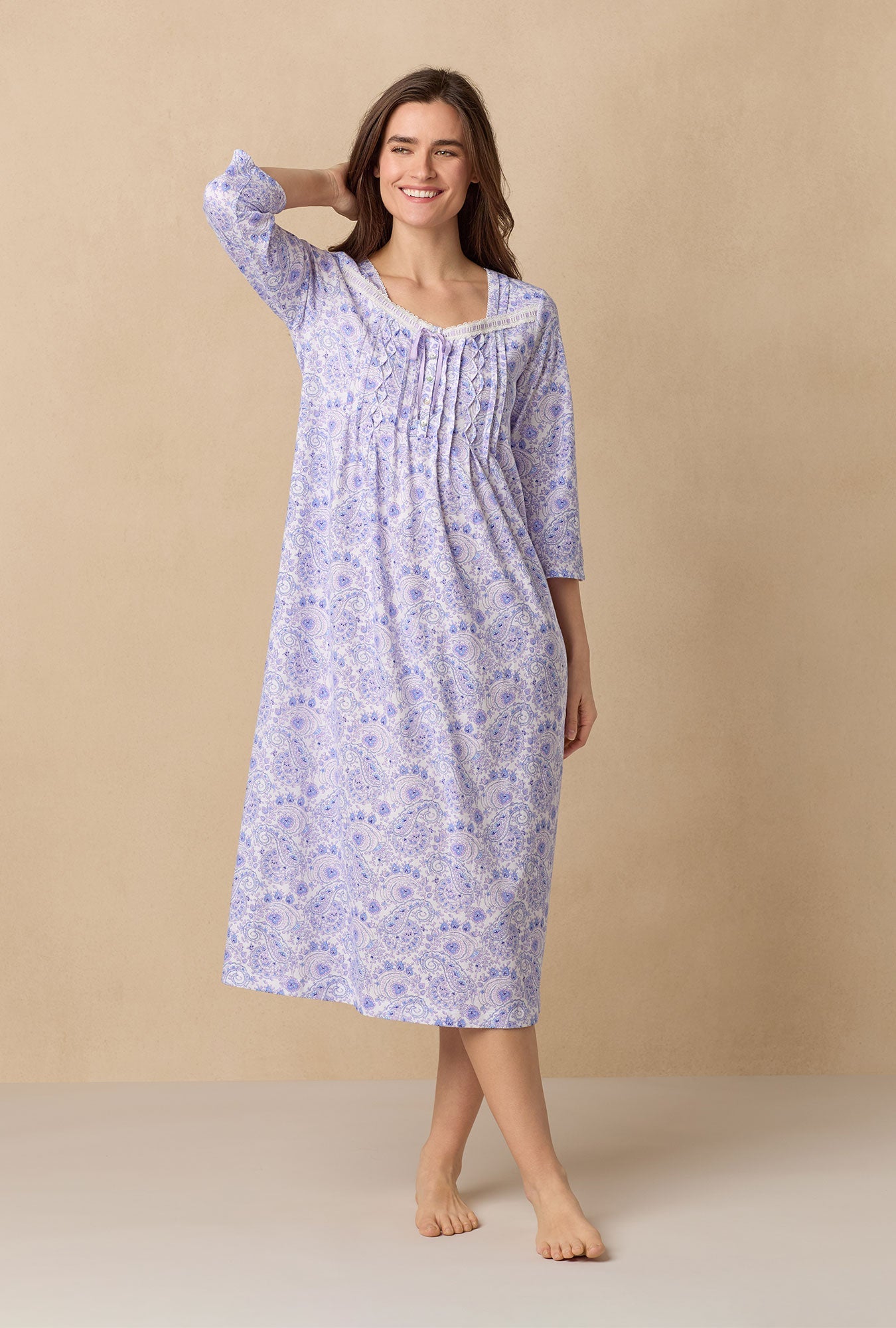 Purple Paisley Cotton Ballet Nightgown
