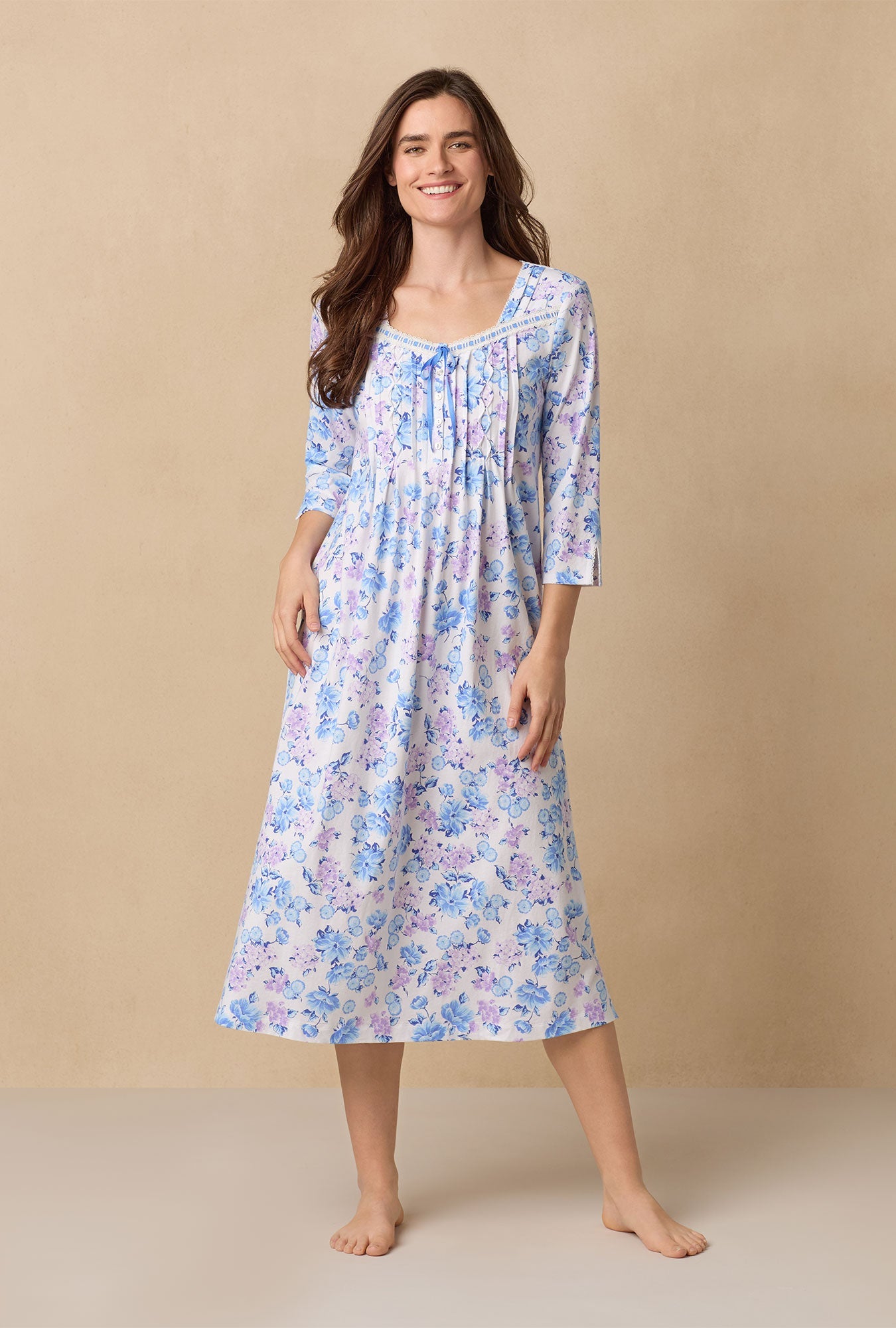 Purple Hydrangea Cotton Ballet Nightgown