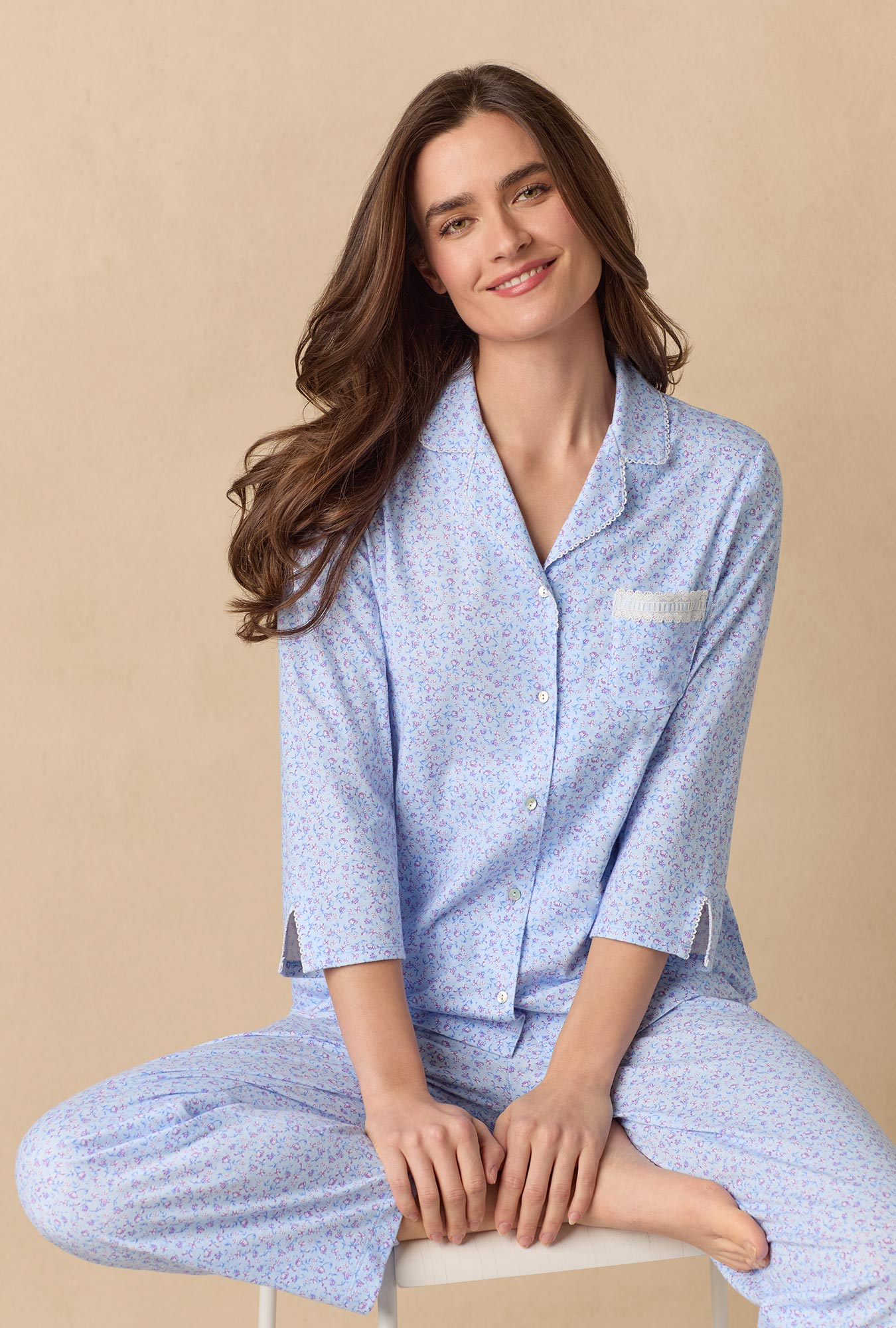 Dreamy Ditsy Cotton Long Pajama Set