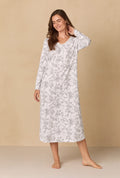 Grey Toile Cotton Ballet Nightgown