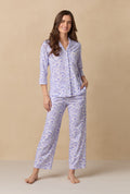 Purple Paisley Cotton Long Pajama Set