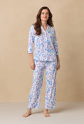 Purple Hydrangea Cotton Long Pajama Set