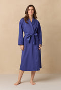 Navy Diamond Quilted Wrap Robe