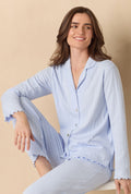 Sweet Blue Cotton Pointelle Long Pajama Set