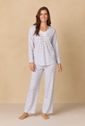 Blue Medallion Cotton Knit Long Pajama
