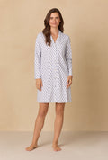 Blue Medallion Short Cotton Knit Nightshirt