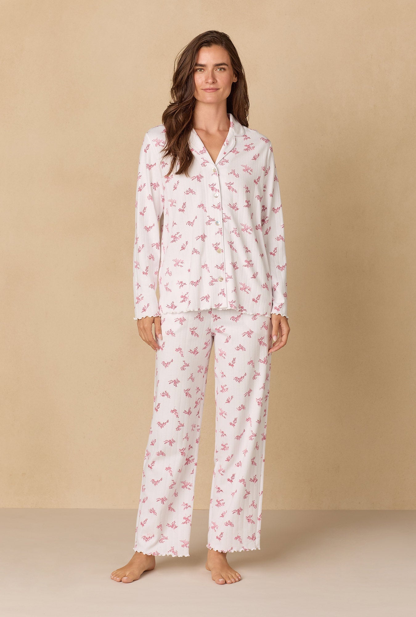 Winter Bloom Pointelle Long Pajama Set